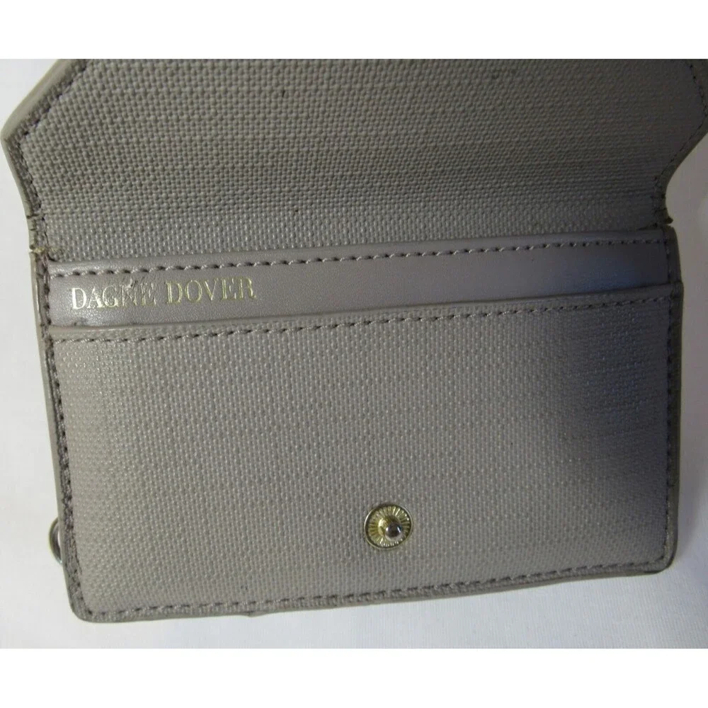 Dagne Dover Gray Textured Small Snap Card Wallet EUC